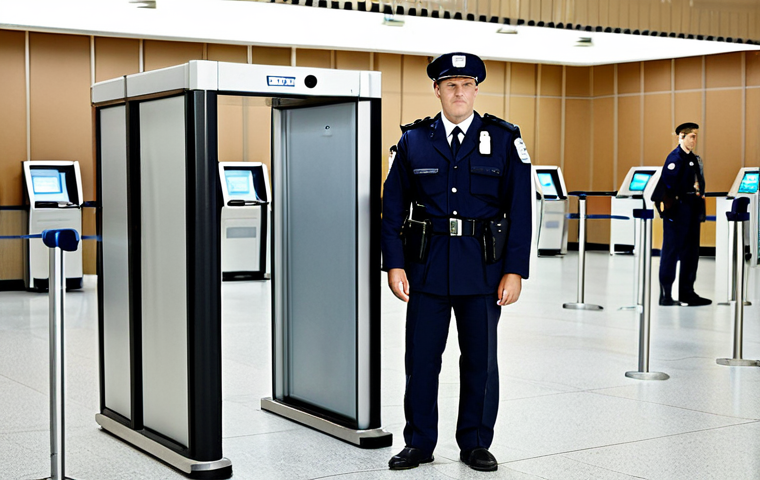 항공보안관리사와 주요 사건 사례 분석 - Explosives Detection**

"An airport security officer, fully clothed in appropriate uniform, carefull...