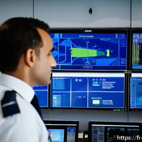 항공보안관리사 연봉 수준 비교 - A professional French aviation security expert working in a modern Paris airport control room, surro...